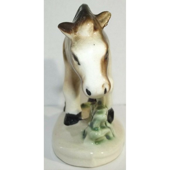 Vintage Horse Ceramic Figurine Made in Japan Small 3.5" brown standing statue - Picture 4 of 10